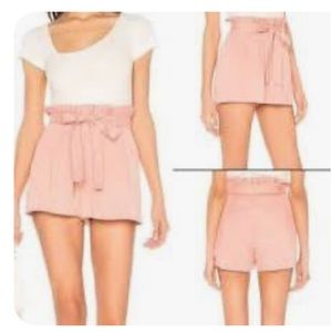 Tularosa pink tie front shorts